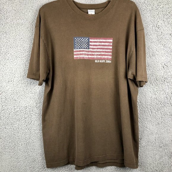 Old Navy Other - Vintage Old Navy Y2K  T Shirt 2004 USA Flag Spellout Men's Size XL Single stitch